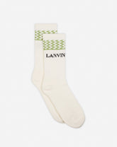 White Lanvin Curb Socks