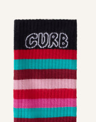 Chaussettes Rayées Curb En Coton Red