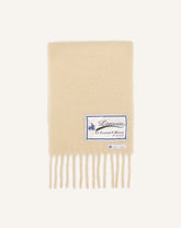 Écharpe À Franges Étiquette 22 Faubourg En Laine White