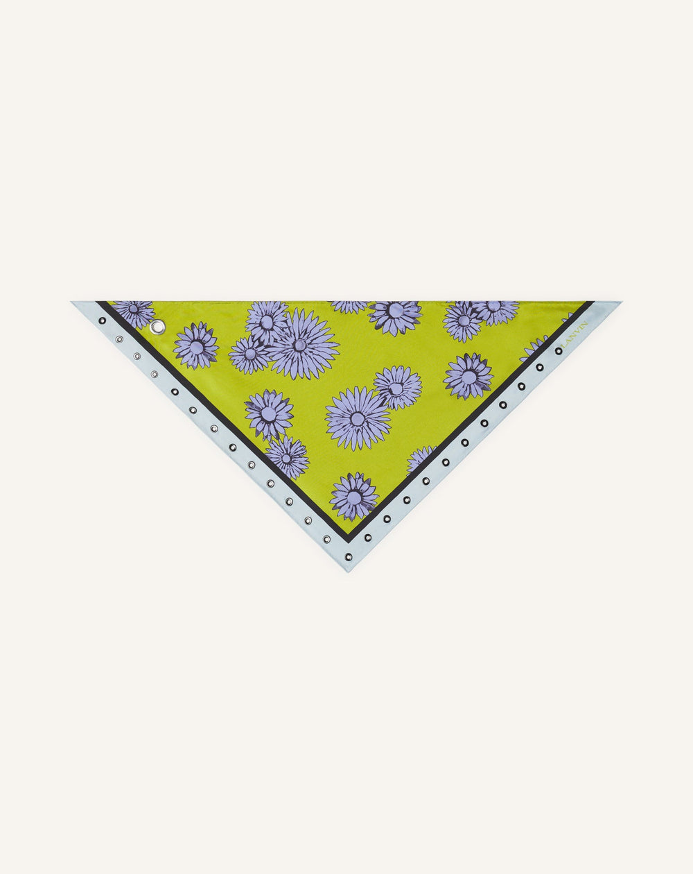 Foulard Triangle À Motifs Marguerite En Soie Green