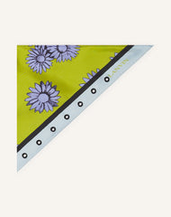 Foulard Triangle À Motifs Marguerite En Soie Green