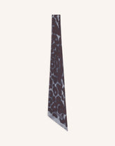 Grey Leopard Print Silk Twilly