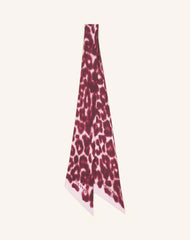 Pink Leopard Print Silk Twilly