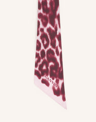 Pink Leopard Print Silk Twilly