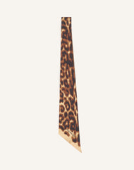 Multicolor Leopard Print Silk Twilly