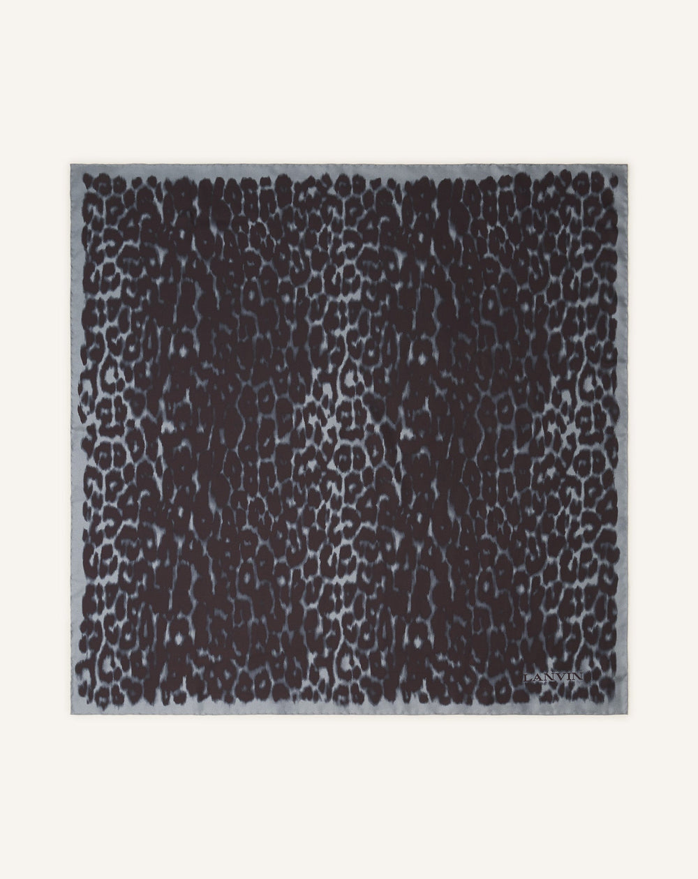 Grey Leopard Print Silk Scarf