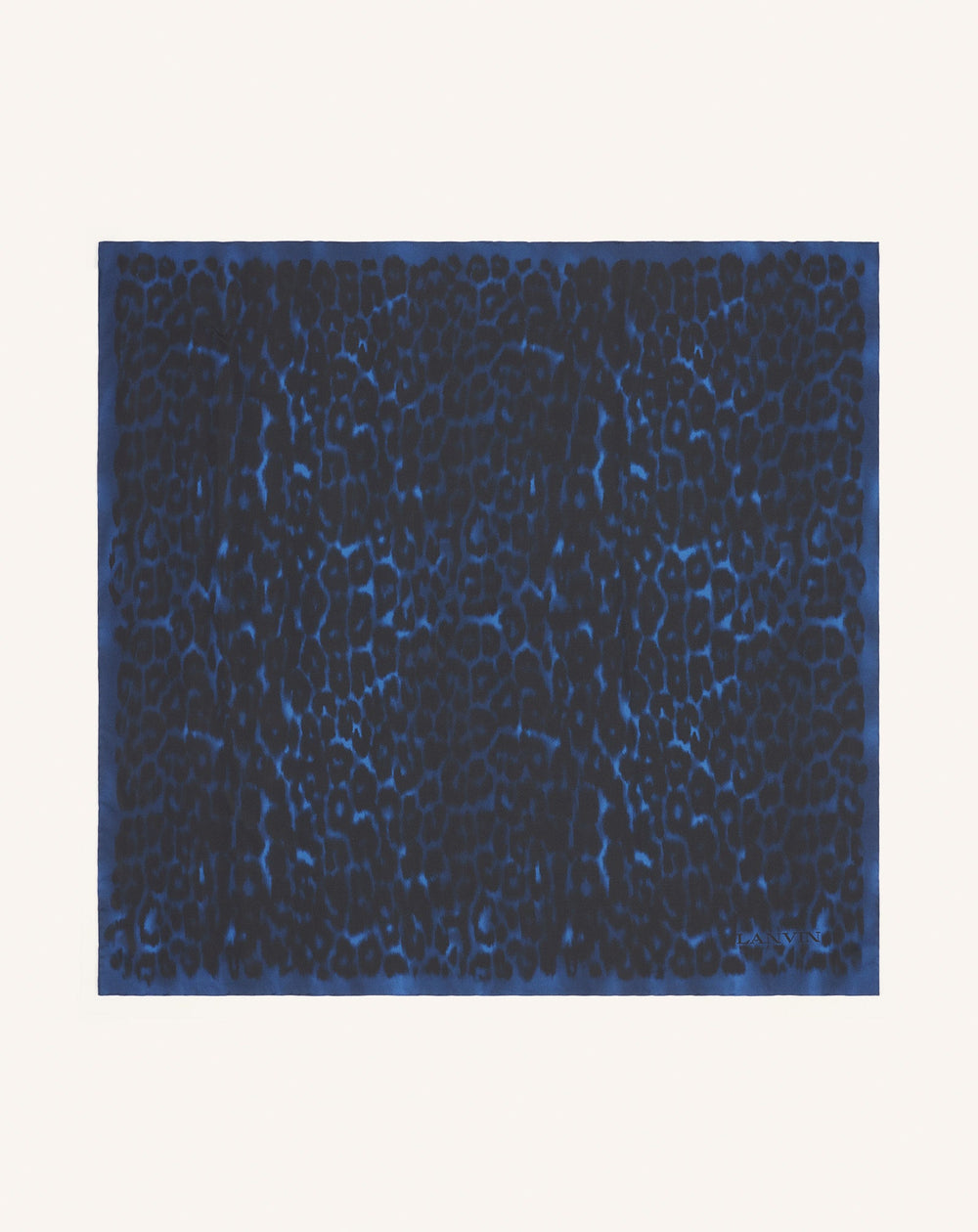 Blue Leopard Print Silk Scarf