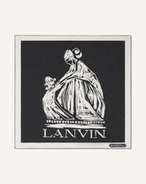 Grey Mother & Child Printed Silk Scarf