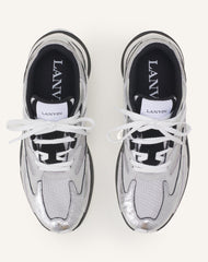 Sneakers Jla En Cuir Metallise Froisses Silver