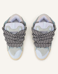 Blue Leather Curb Sneakers