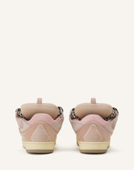 Pink Leather Curb Sneakers