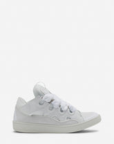 White Leather Curb Sneakers
