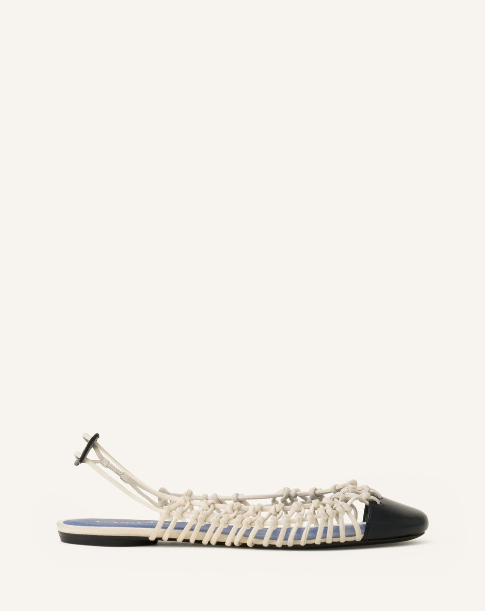Ballerine Slingback Tressée En Cuir White