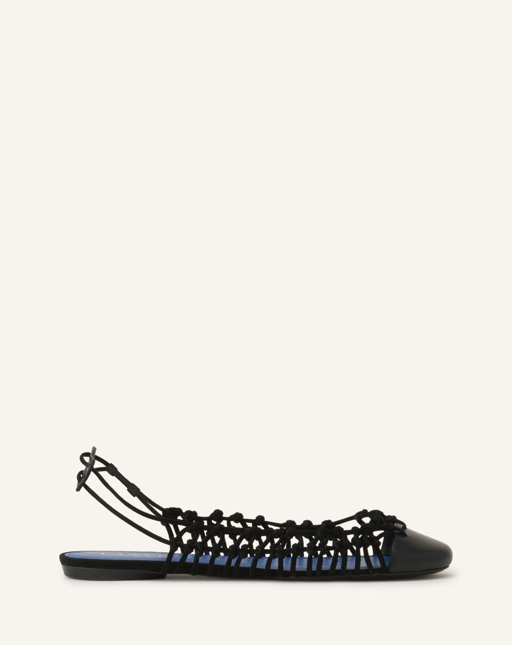 Ballerine Slingback Tressée En Cuir Black