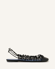 Ballerine Slingback Tressée En Cuir Black