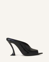 Black Midnight Step Mule In Patent Leather