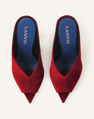 Red Midnight Step Mule In Velvet