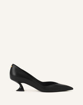 Black Midnight Step Pump In Leather