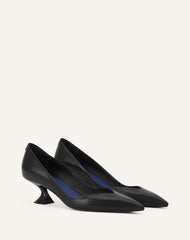 Black Midnight Step Pump In Leather