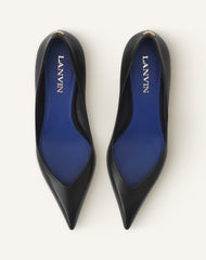 Black Midnight Step Pump In Leather