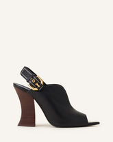 Sandale En Cuir À Boucle 100mm Black