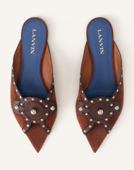 Mule Plate Pointue A Studs Brown