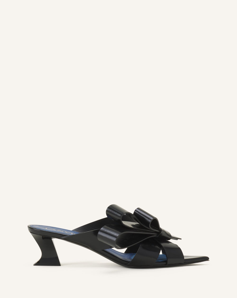 Mule À Talon Cadeau En Cuir Black