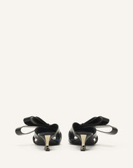 Mule À Talon Cadeau En Cuir Black