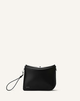 Black Compagnon Asymmetrical Leather Clutch Bag