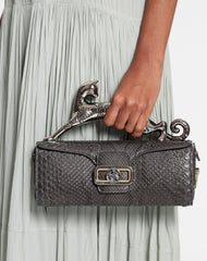 Black Medium Pencil Cat Bag In Python