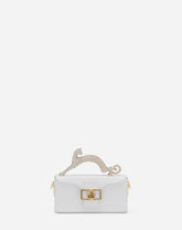White Pencil Cat Bag In Leather And Rhinestones