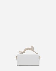White Pencil Cat Bag In Leather And Rhinestones