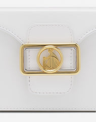 White Pencil Cat Bag In Leather And Rhinestones