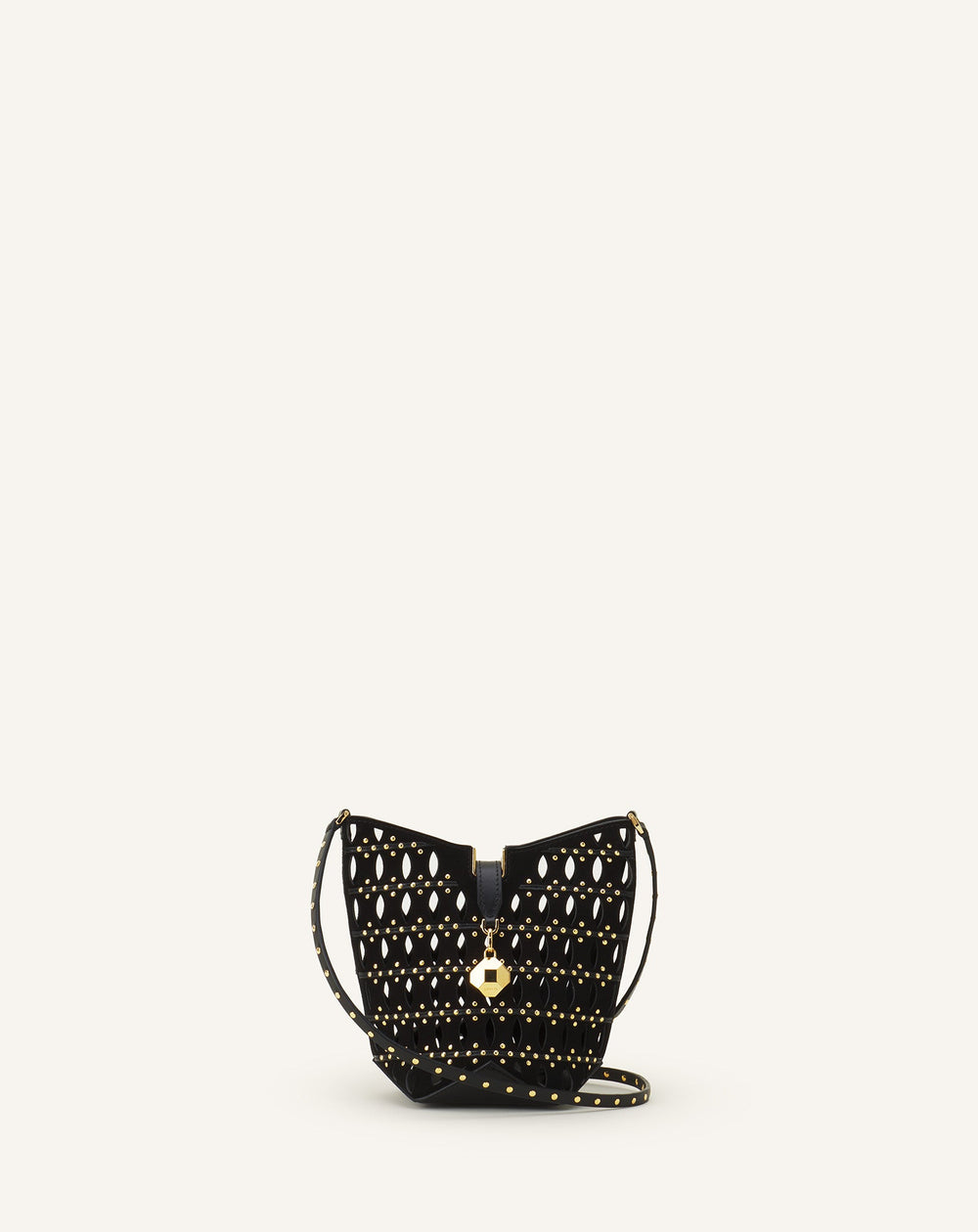 Black Catch Nano By Lanvin Bucket Bag In Suede