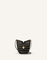 Black Catch Nano By Lanvin Bucket Bag In Suede