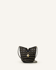 Black Catch Nano By Lanvin Bucket Bag In Suede