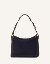 Blue Compagnon Asymmetrical Bag In Suede