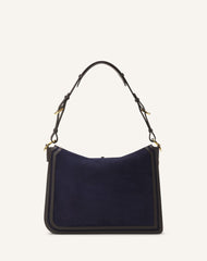 Blue Compagnon Asymmetrical Bag In Suede