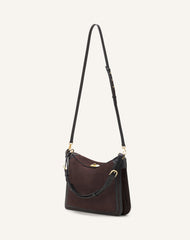 Brown Compagnon Asymmetrical Bag In Suede
