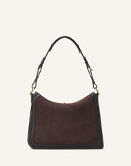 Brown Compagnon Asymmetrical Bag In Suede