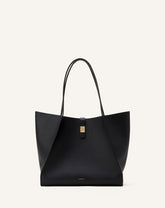 Black Concerto Arpège Leather Tote Bag