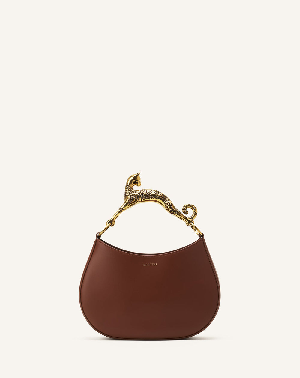 Brown Hobo Cat Leather Bag