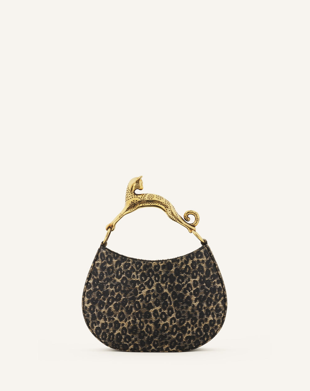 Sac Bobo Pm Poignée Imprimée Léopard Chat Beige