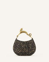 Sac Bobo Pm Poignée Imprimée Léopard Chat Beige