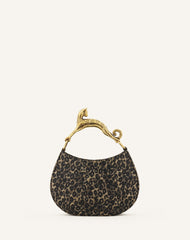 Sac Bobo Pm Poignée Imprimée Léopard Chat Beige