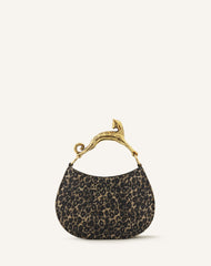 Sac Bobo Pm Poignée Imprimée Léopard Chat Beige