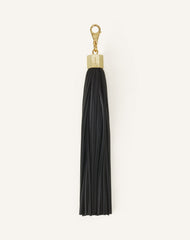 Pompon Simple En Cuir Black