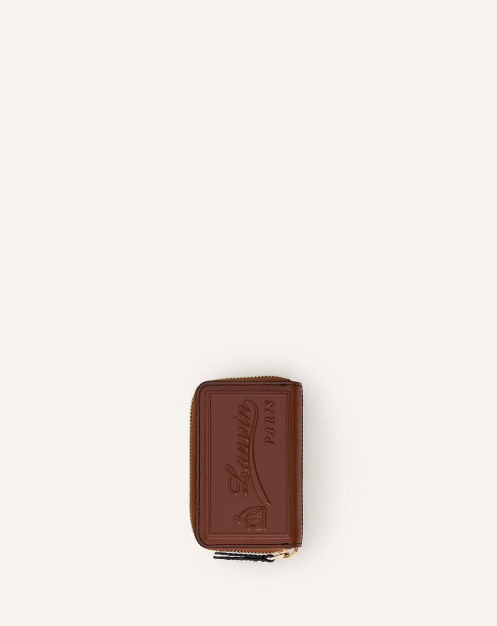 Catch By Lanvin Porte Carte Zippe Cuir Brown