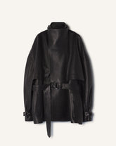 Blouson Col Montant En Cuir Black