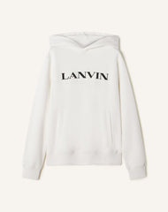 White Lanvin Embroidered Cotton Hoodie